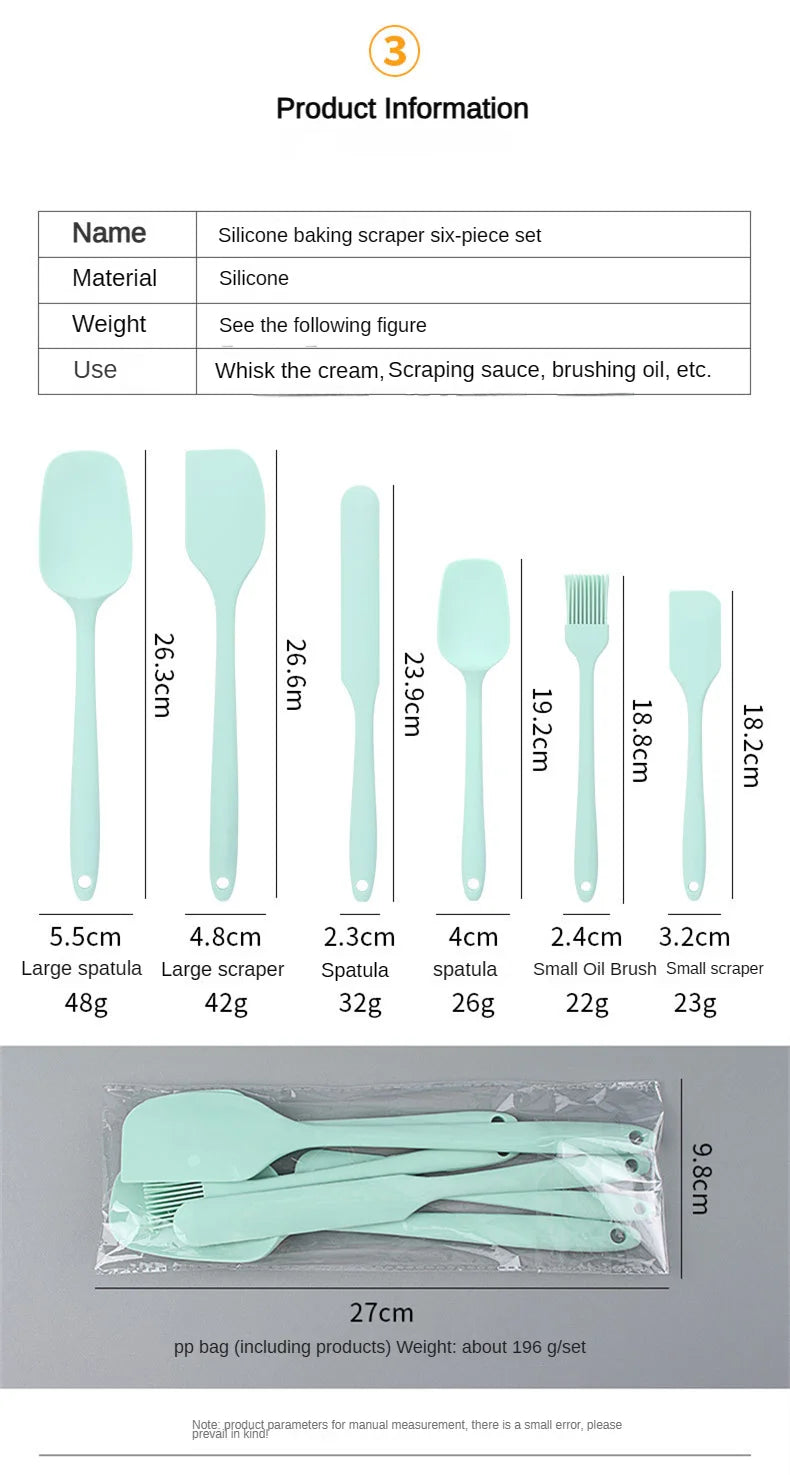 6pc Flexible Silicone Spatula Set