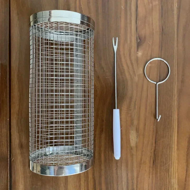 BBQ Grid Rolling Grill Basket