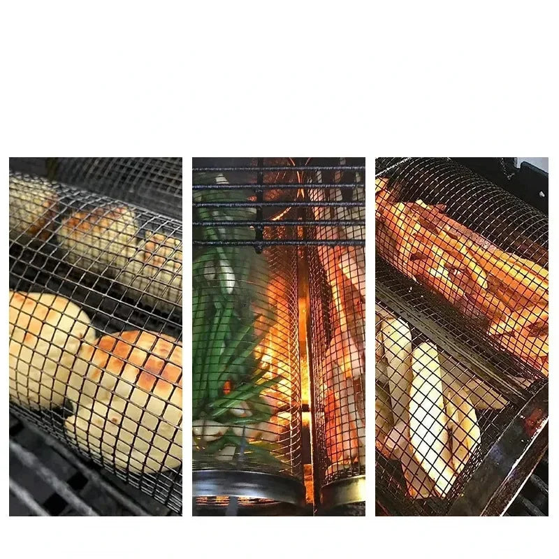 BBQ Grid Rolling Grill Basket