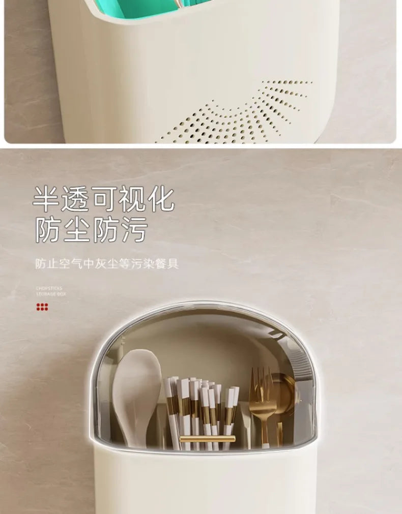 Wall-Mounted Dustproof Chopstick Holder