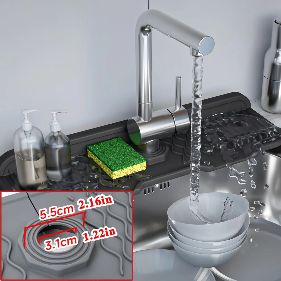 Aqua Slope Rubber Faucet Sinnk Mat