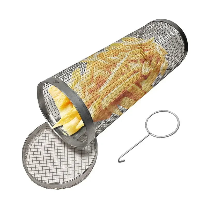 BBQ Grid Rolling Grill Basket