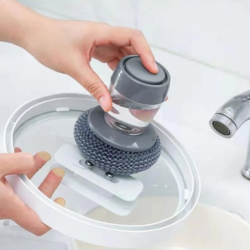 Cleaning Brush with Soap Detergent Dispenser