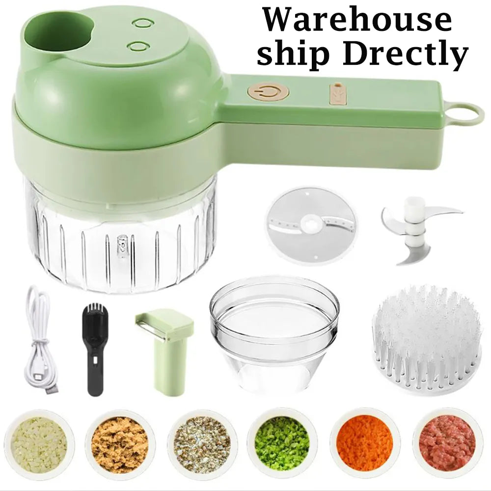 4 in 1 portable electric vegetable cutter set