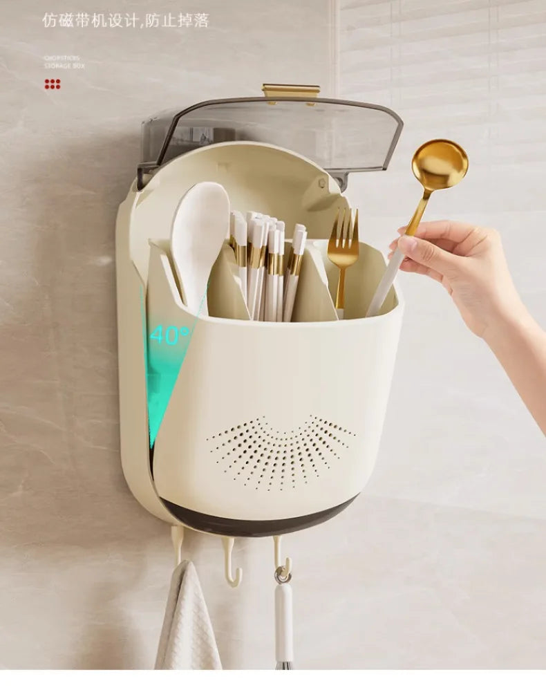 Wall-Mounted Dustproof Chopstick Holder