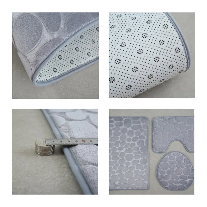 Set of 3 Bathroom Bath Mat Set