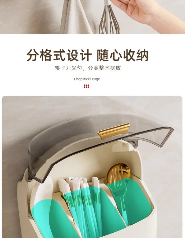 Wall-Mounted Dustproof Chopstick Holder