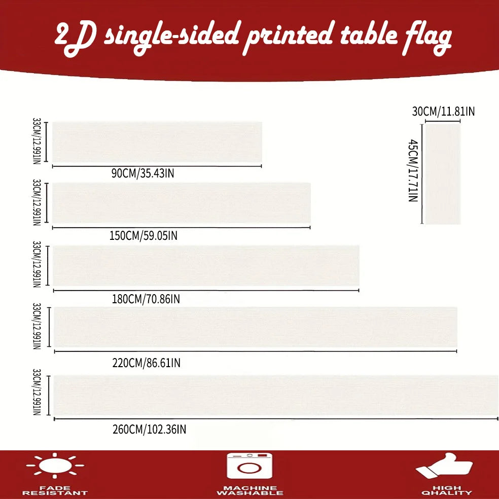 Christmas Table Runner with Snowflake & Pine