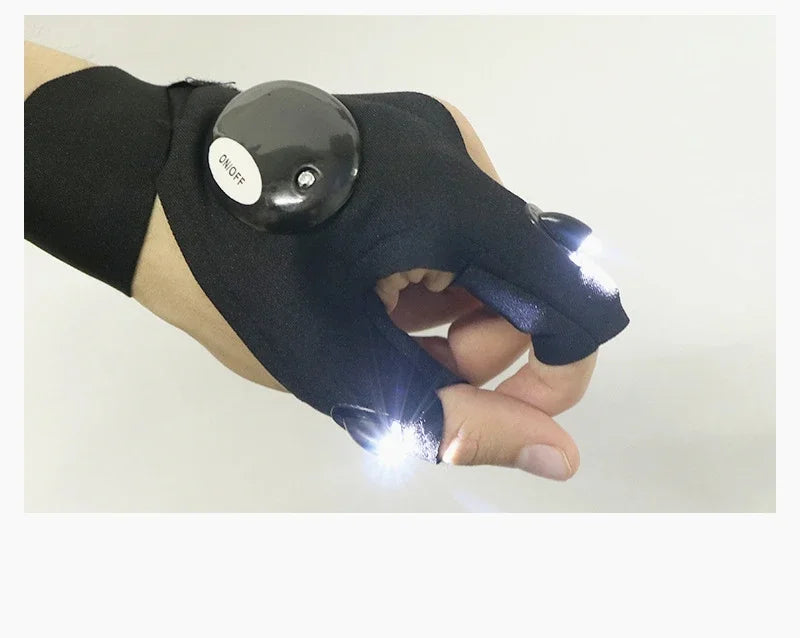 Led flashlight gloves
