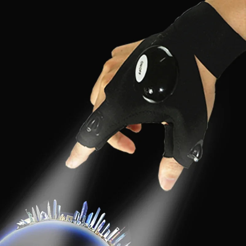 Led flashlight gloves
