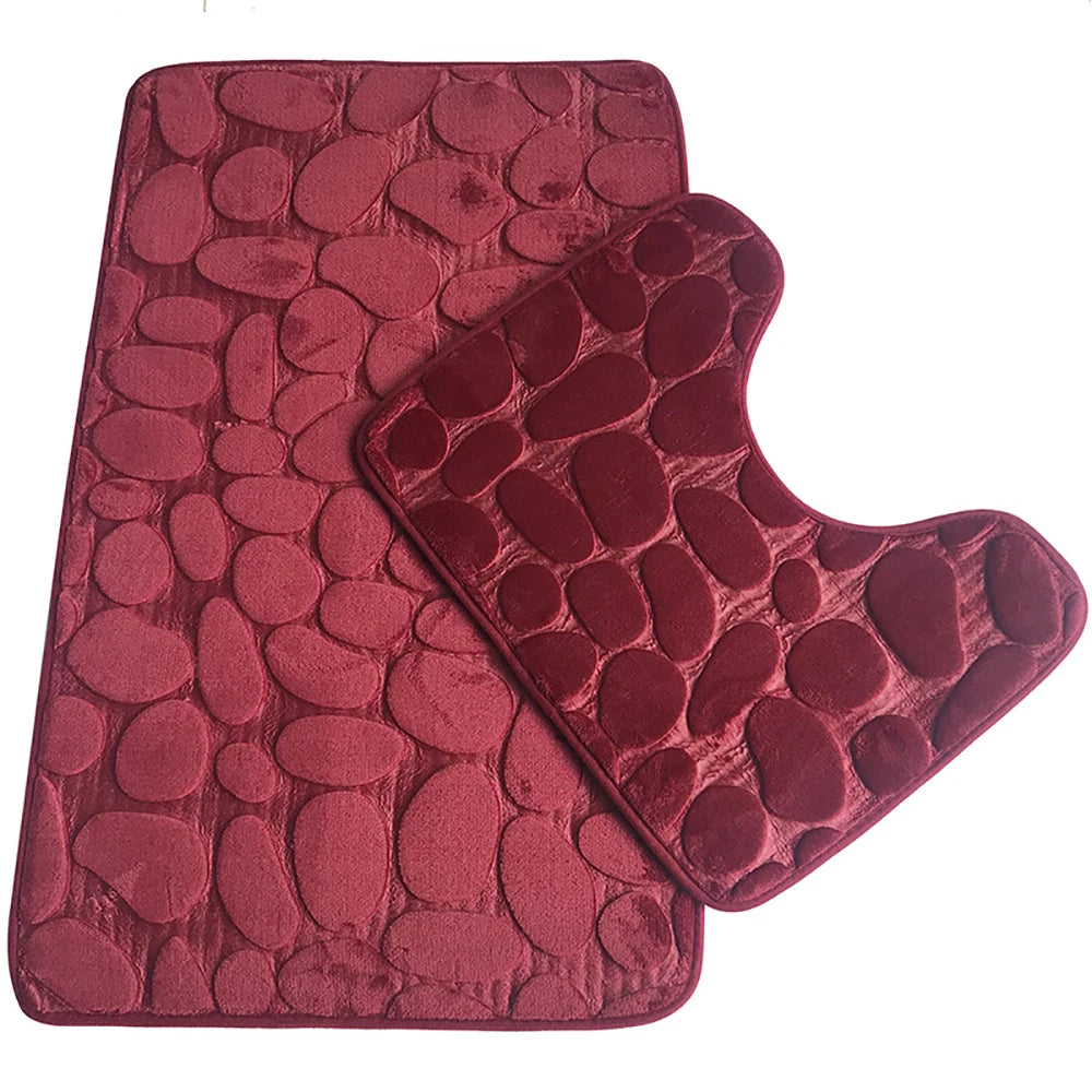 Set of 3 Bathroom Bath Mat Set