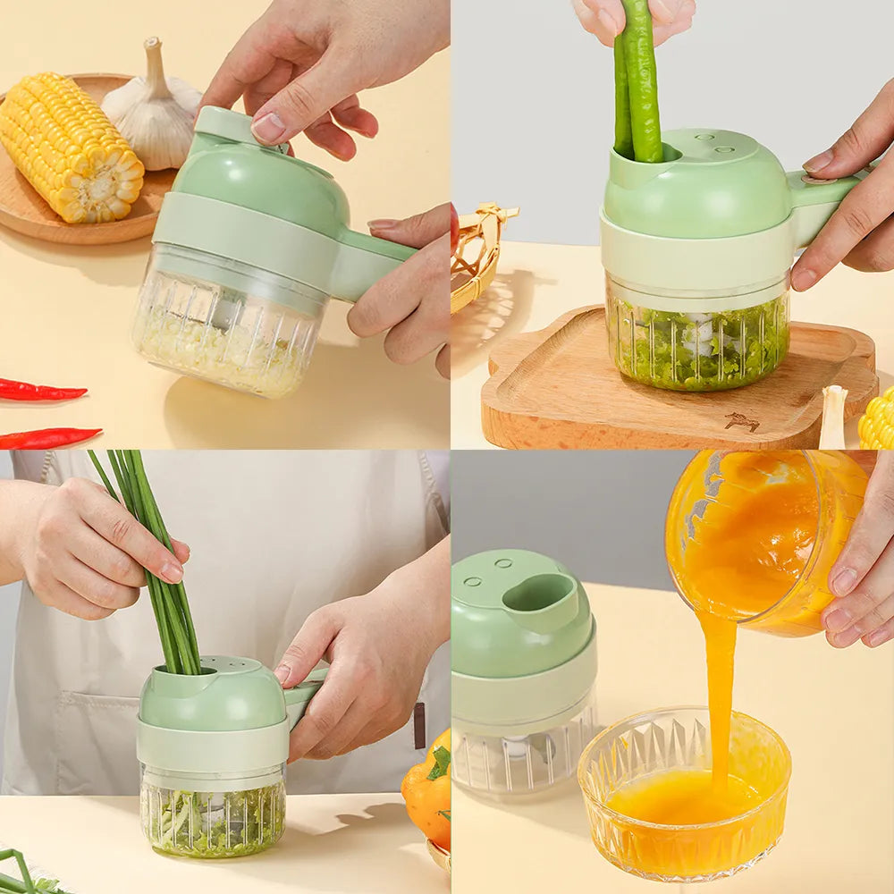 4 in 1 portable electric vegetable cutter set