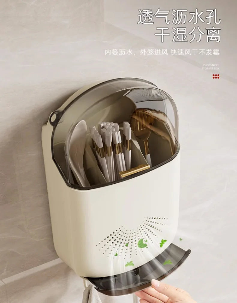 Wall-Mounted Dustproof Chopstick Holder