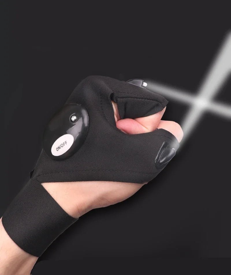 Led flashlight gloves
