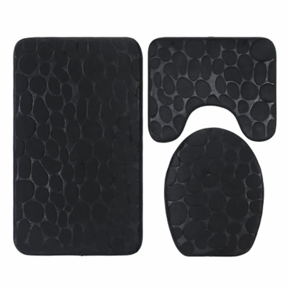 Set of 3 Bathroom Bath Mat Set