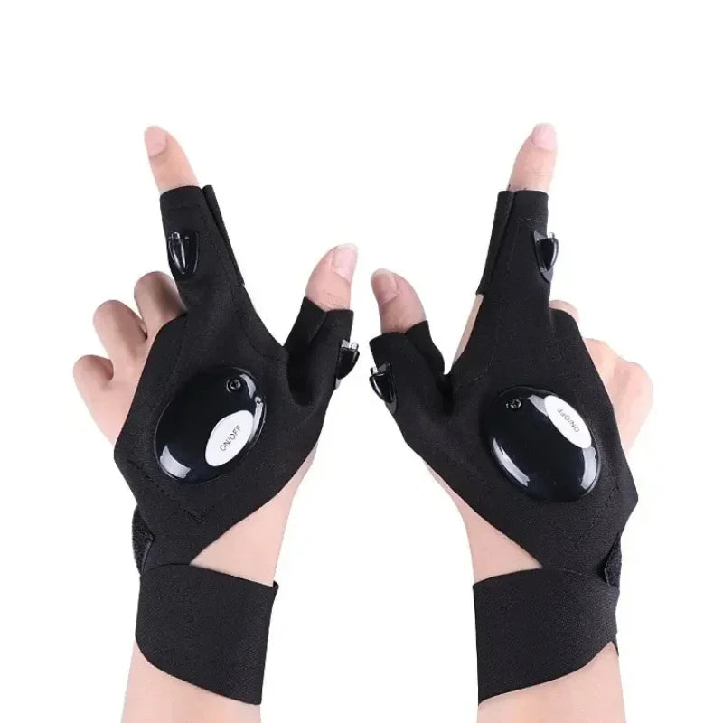Led flashlight gloves