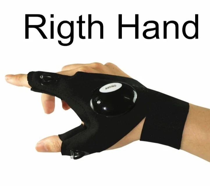 Led flashlight gloves
