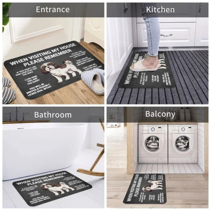 Bathroom Non-Slip Dog Picture Doormat