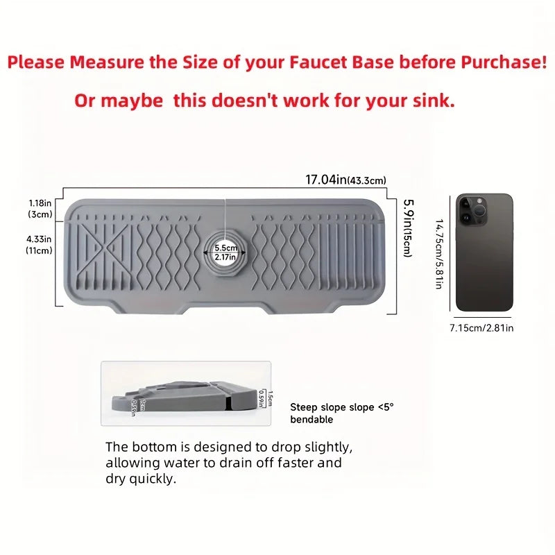 Aqua Slope Rubber Faucet Sinnk Mat