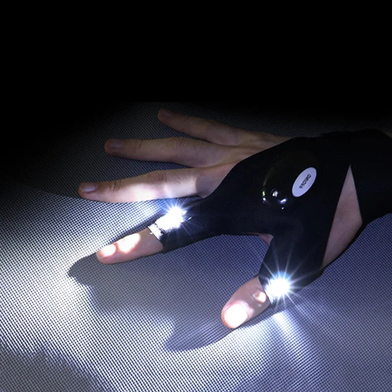 Led flashlight gloves