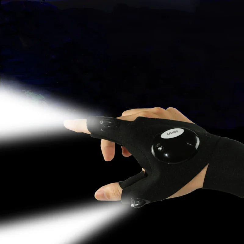 Led flashlight gloves