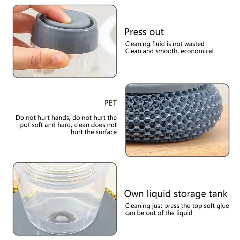 Cleaning Brush with Soap Detergent Dispenser