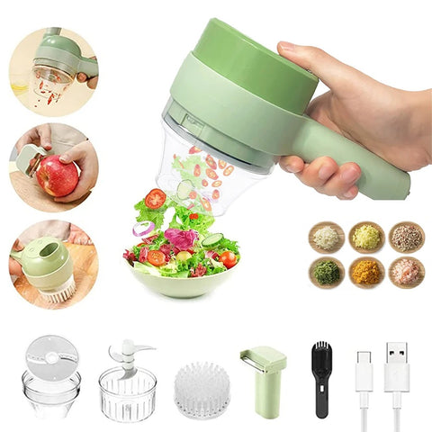 4 in 1 portable electric vegetable cutter set